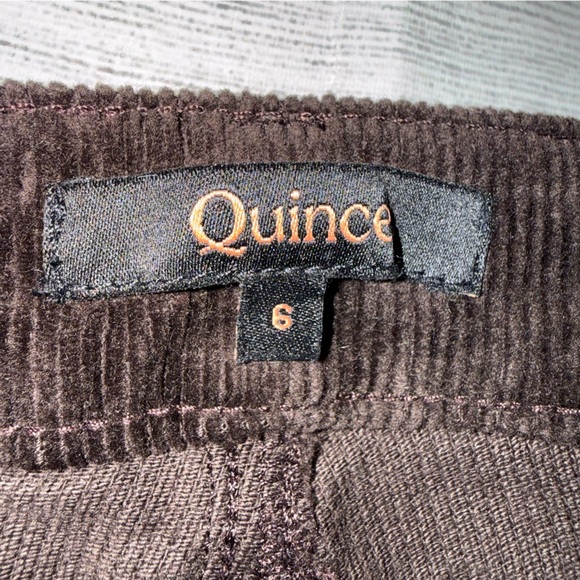 QUINCE Women's Organic Stretch Corduroy Straight Leg Pants Dark Brown Size 6 - Picture 7 of 10